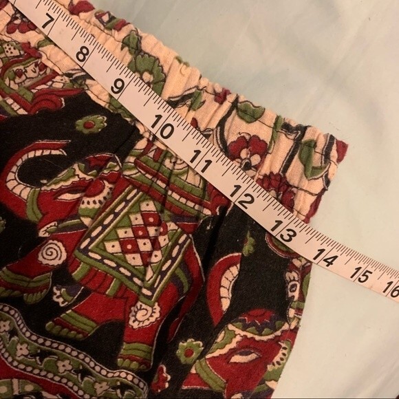 Boho Hippie Print Camel Elephant Floral Flowy Midi Skirt size Medium - Picture 6 of 7